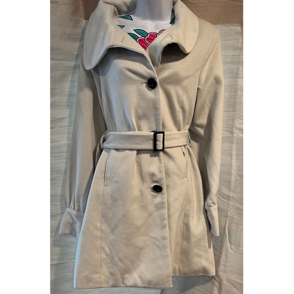 None Jackets & Blazers - Light Gray Pea Coat